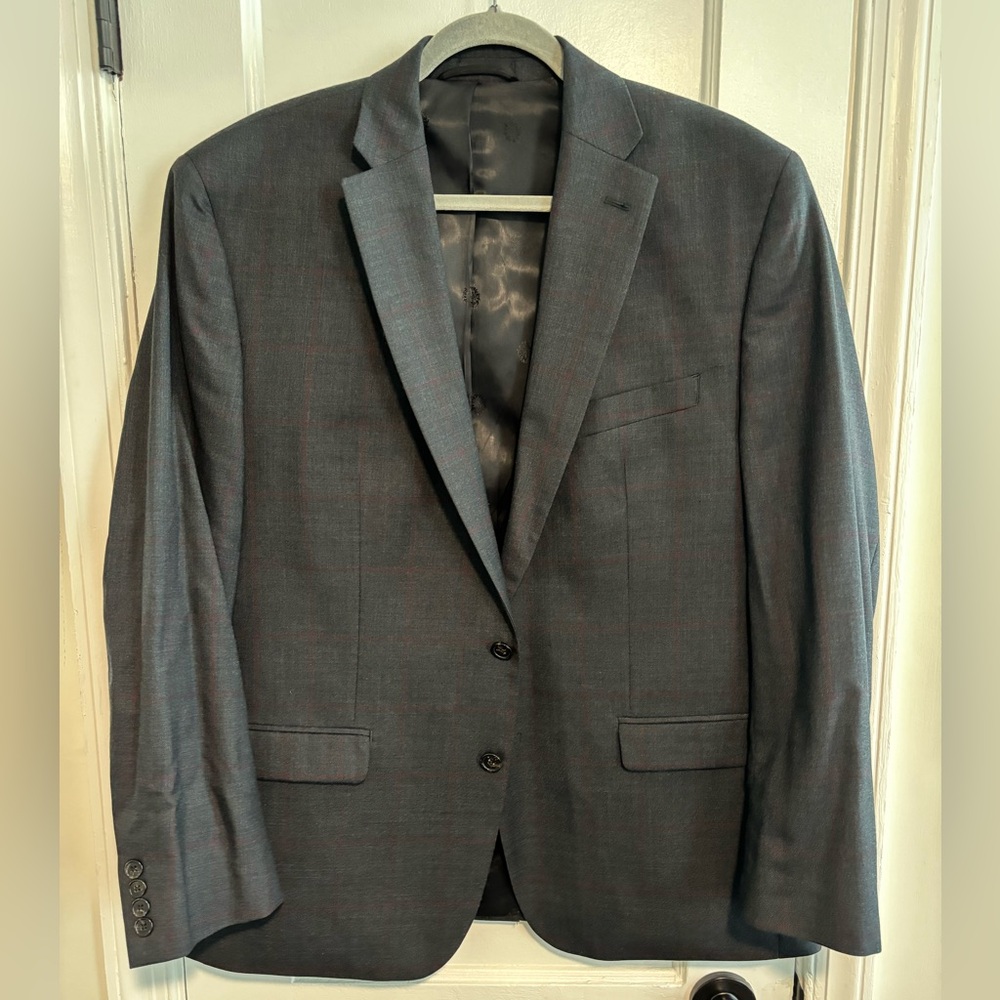 Lauren Ralph Lauren Charcoal Windowpane Classic Fit Suit - 46R, 40x30